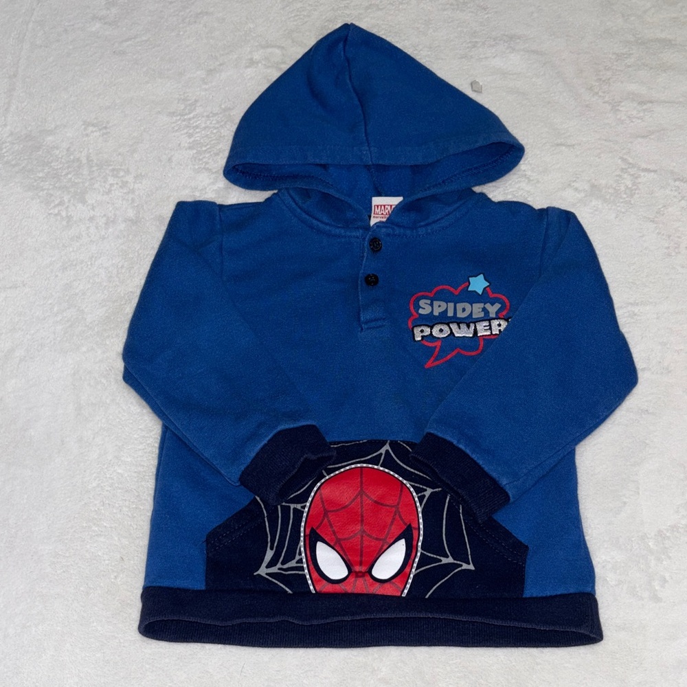 Marvel Blue Spidey Power Hooded Kids Sweatshirt 24 months